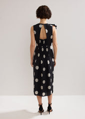 Joslyne Spot Dress - Black/Ivory
