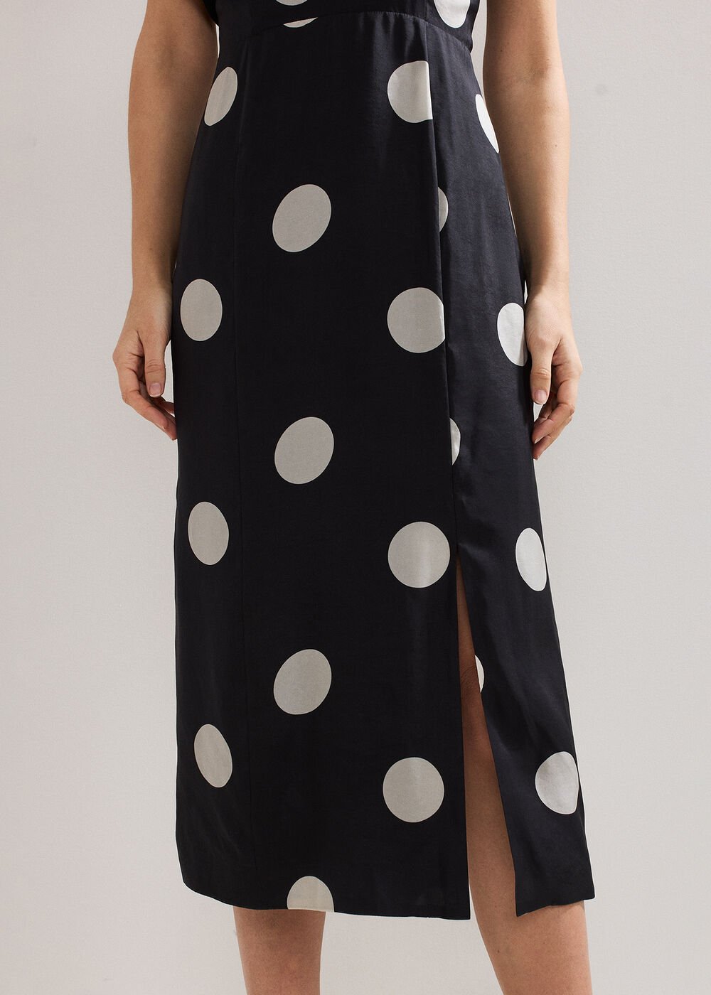 Joslyne Spot Dress - Black/Ivory