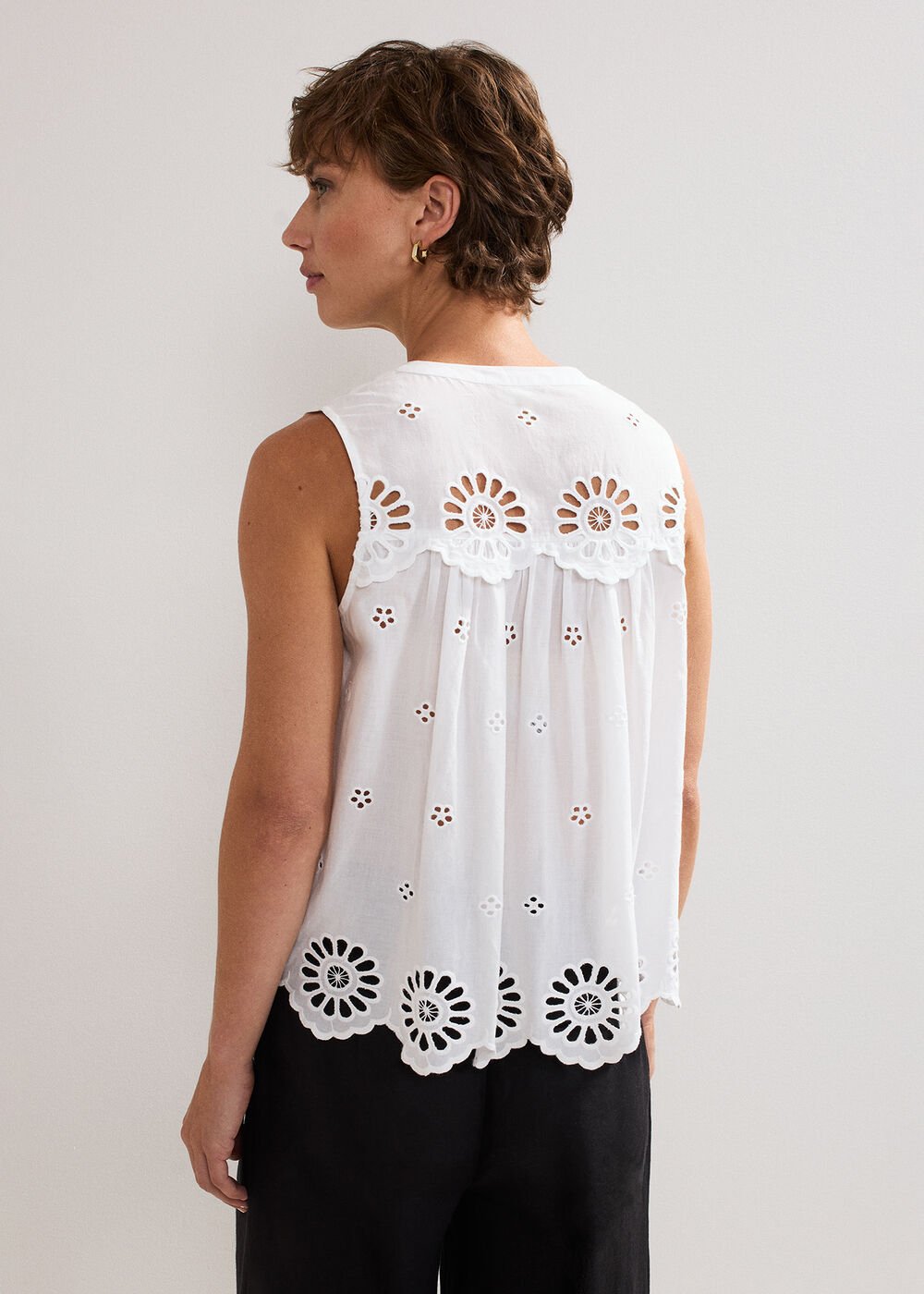 Tilda Broderie Top - White