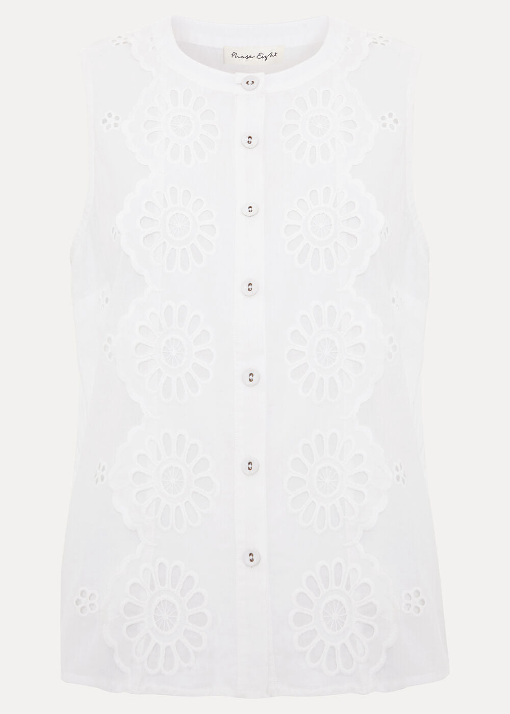 Tilda Broderie Top - White