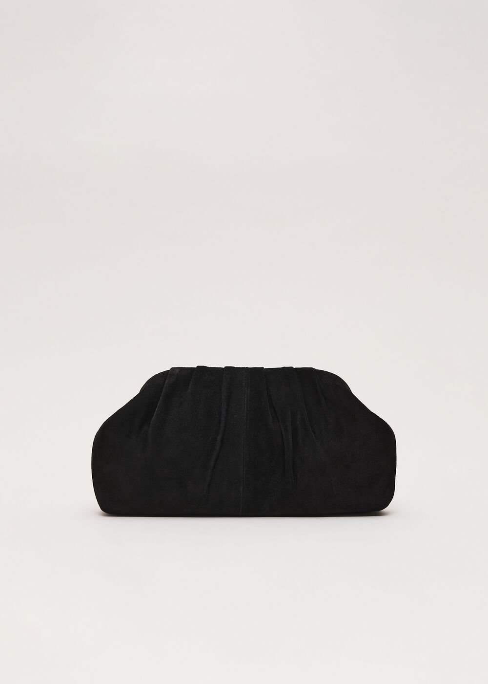 Suede Clutch Bag - Black