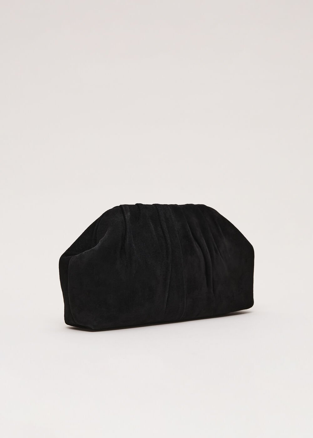 Suede Clutch Bag - Black