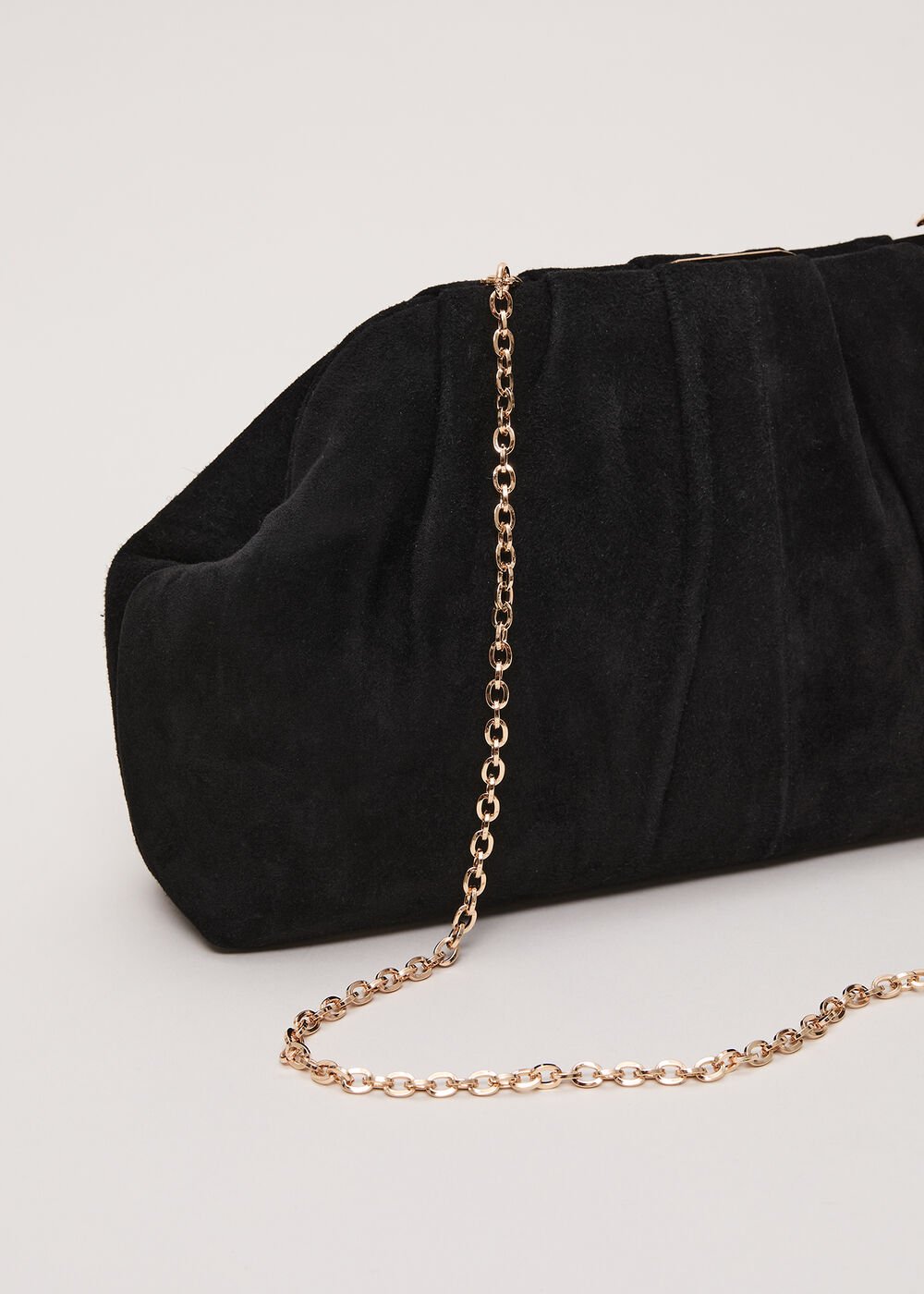 Suede Clutch Bag - Black