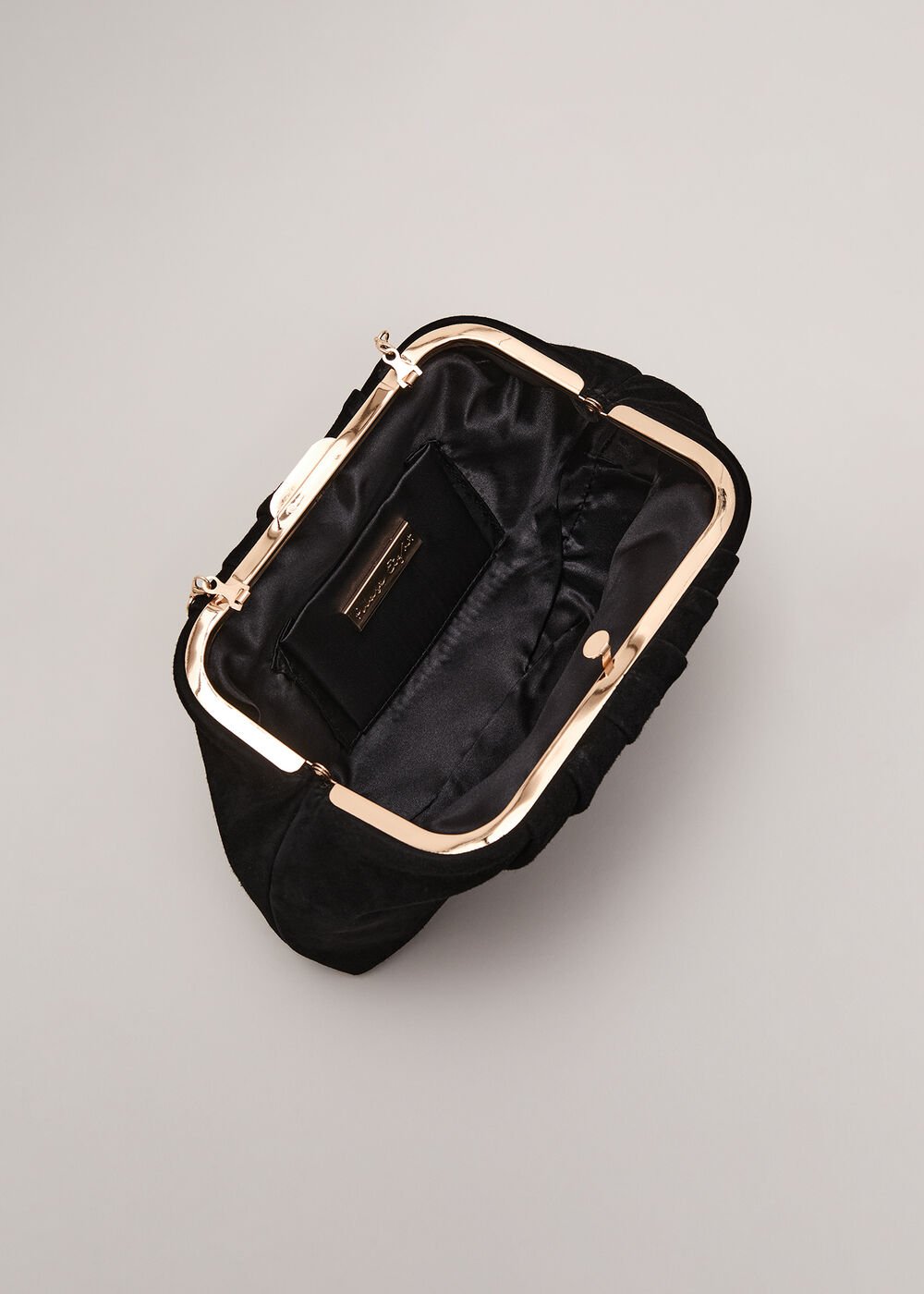 Suede Clutch Bag - Black