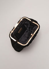 Suede Clutch Bag - Black