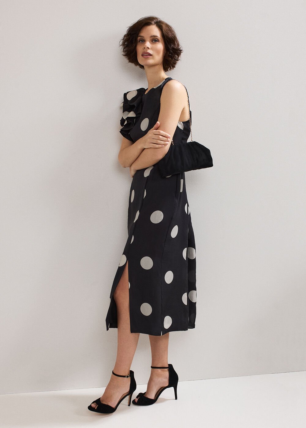 Suede Clutch Bag - Black