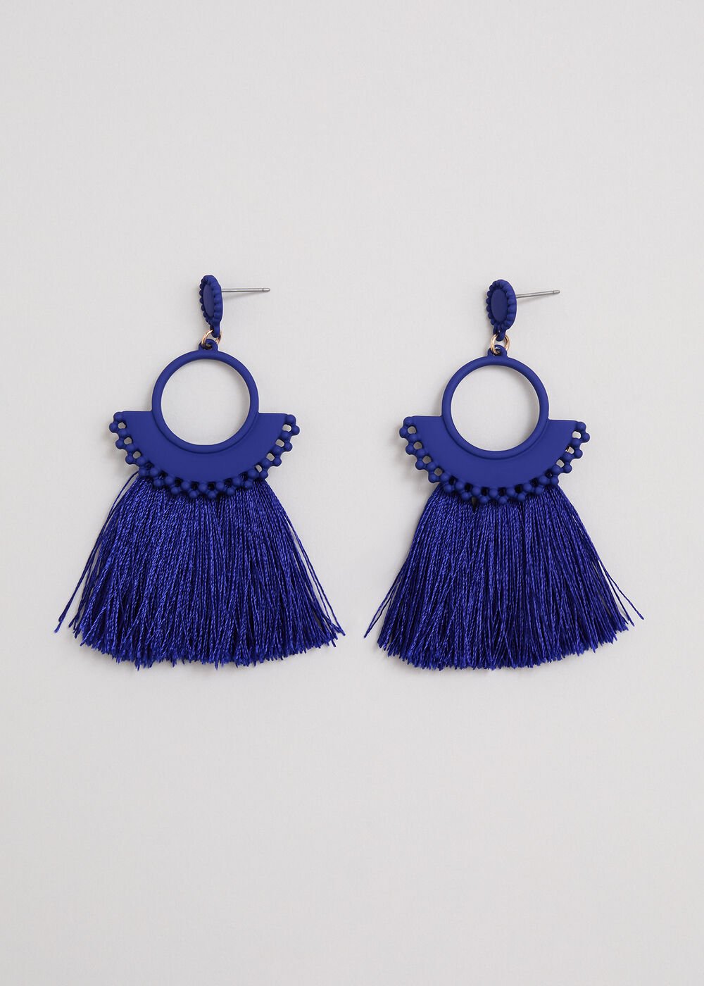Tassle Earrings - Blue