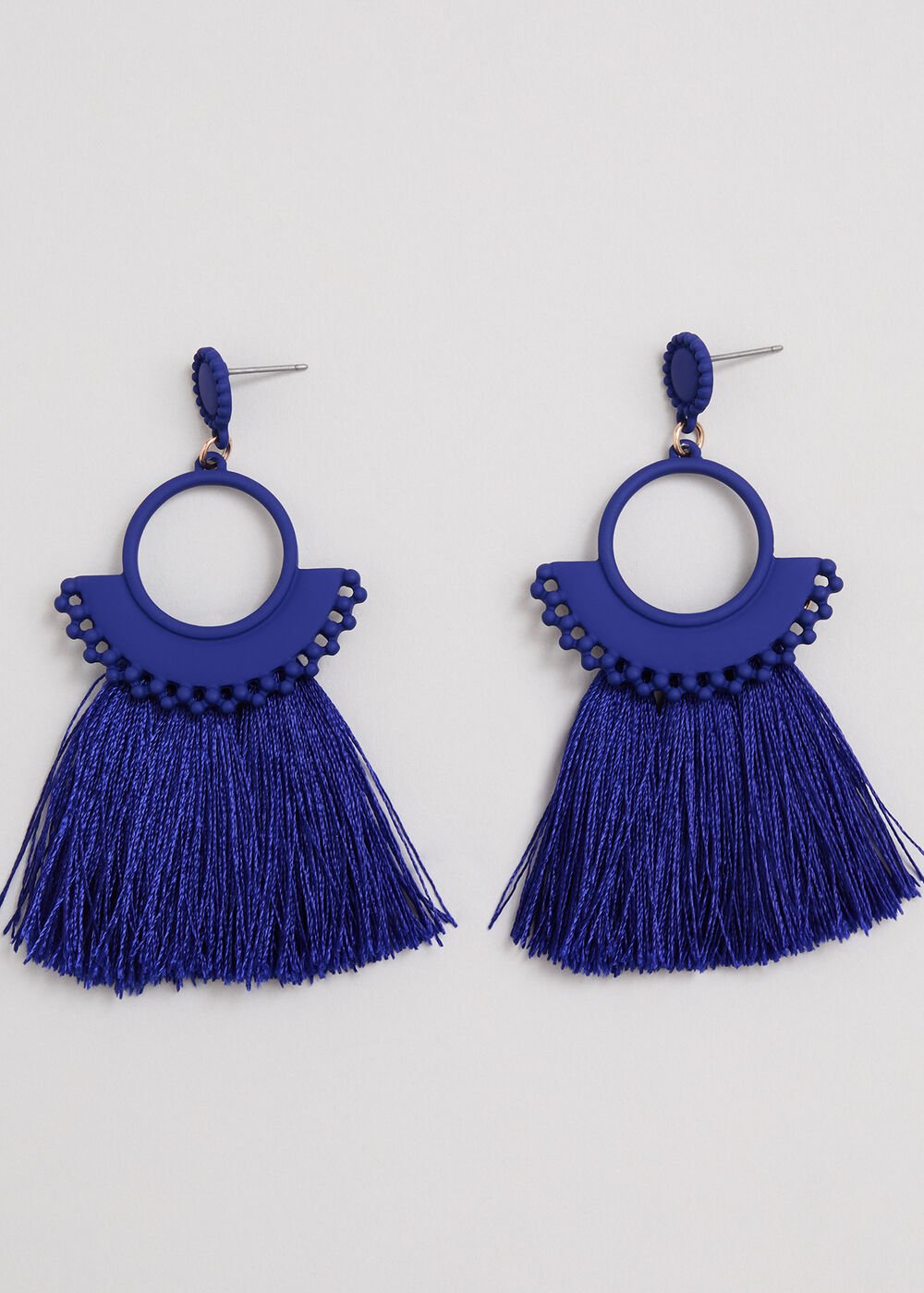 Tassle Earrings - Blue