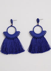 Tassle Earrings - Blue