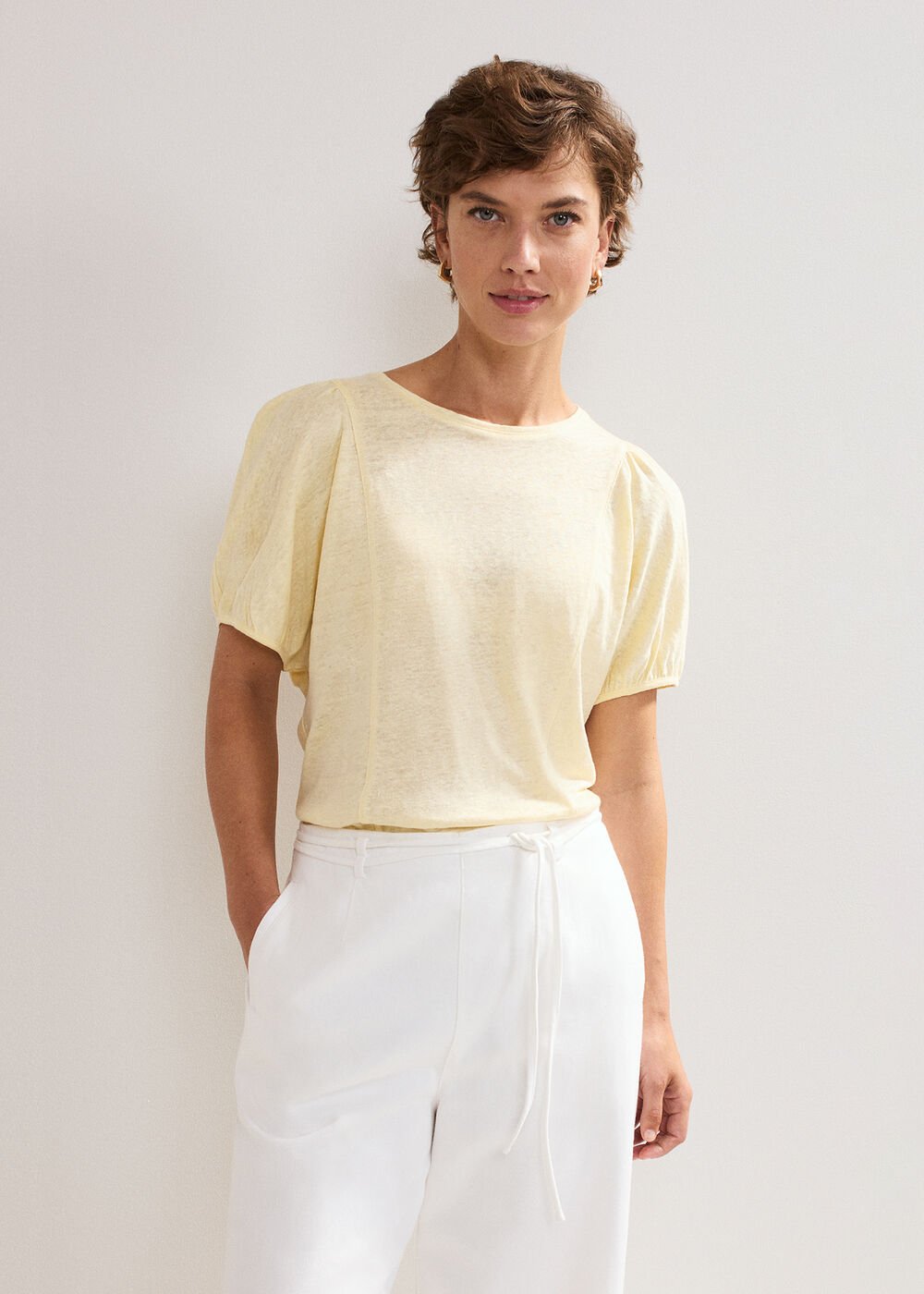 Arabel Linen Top - Yellow