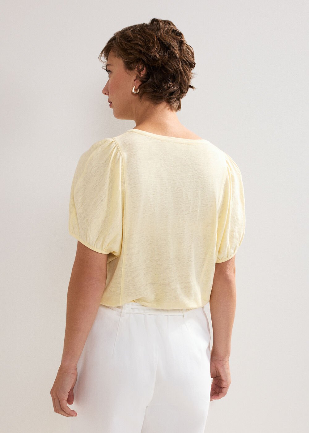 Arabel Linen Top - Yellow