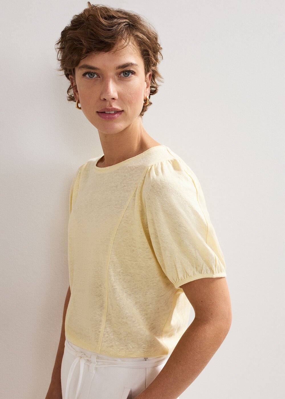 Arabel Linen Top - Yellow