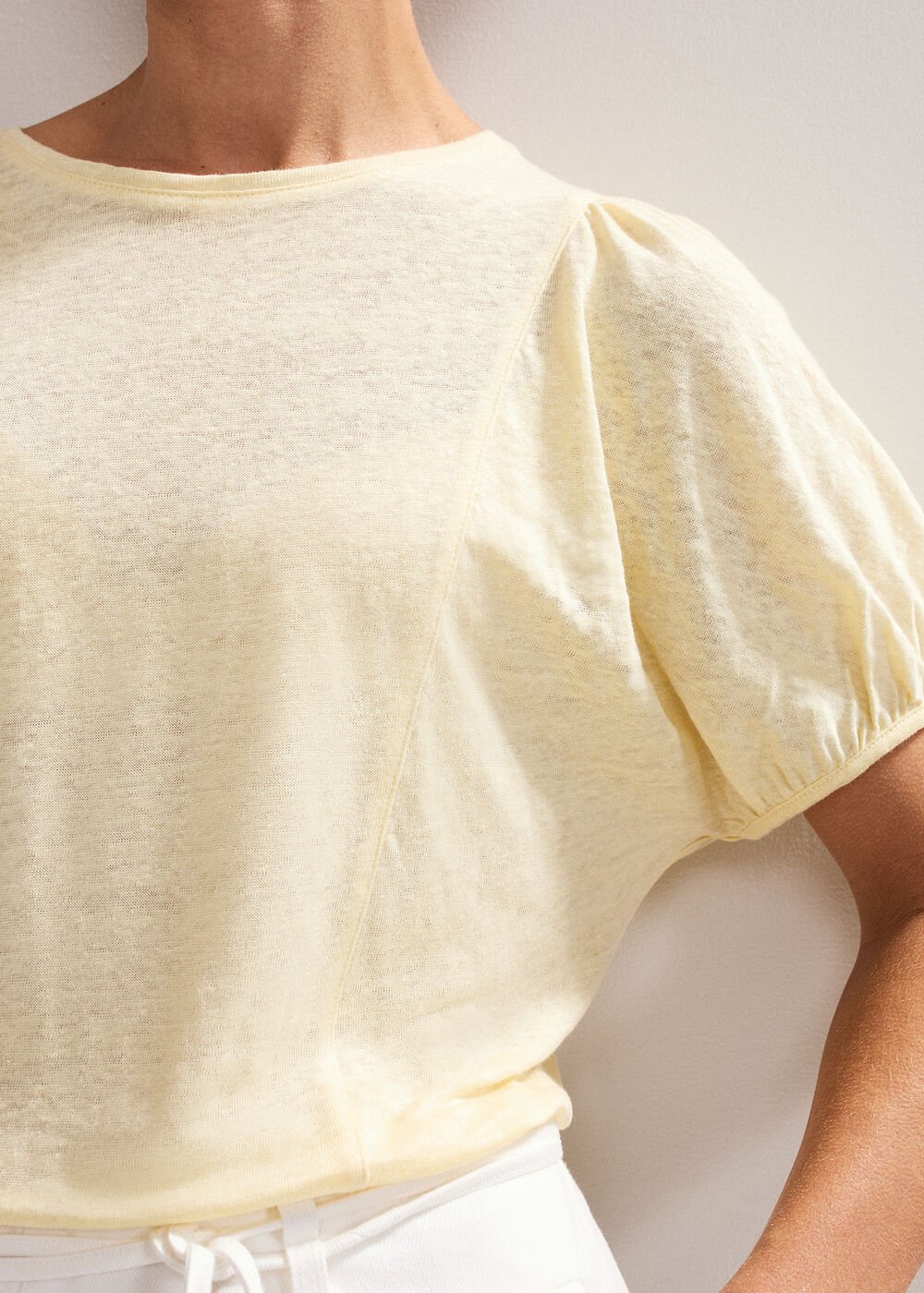 Arabel Linen Top - Yellow