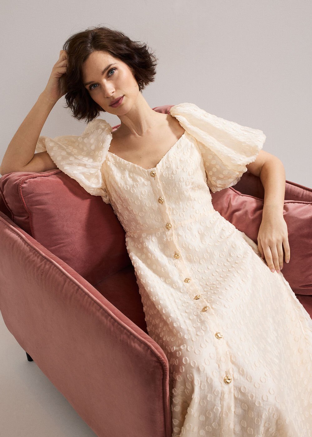 Bonnie Midi Dress - Cream