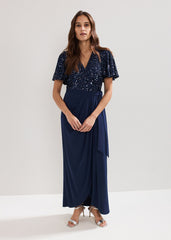 Janessa Sequin Dress - Navy