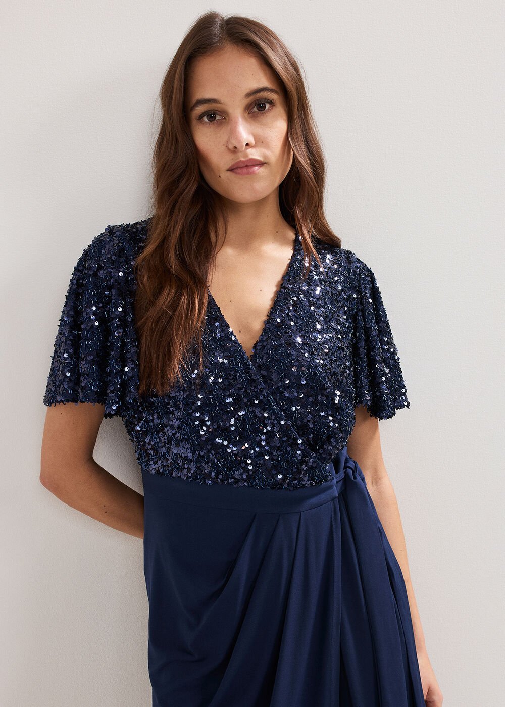 Janessa Sequin Dress - Navy