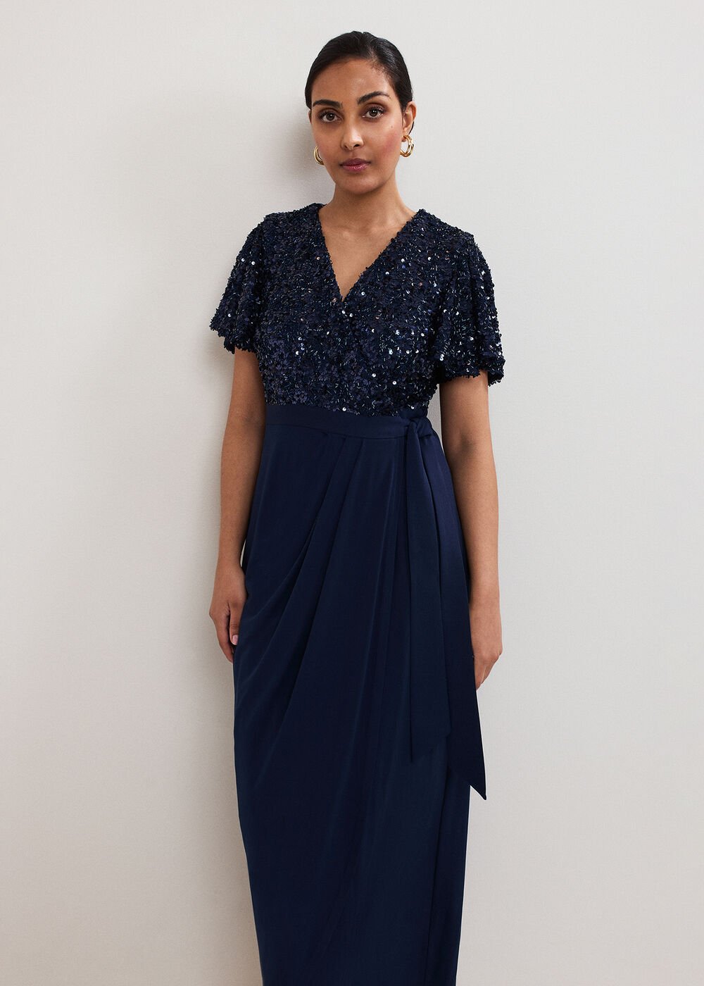 Petite Janessa Dress - Navy
