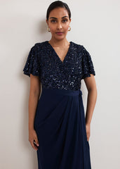 Petite Janessa Dress - Navy