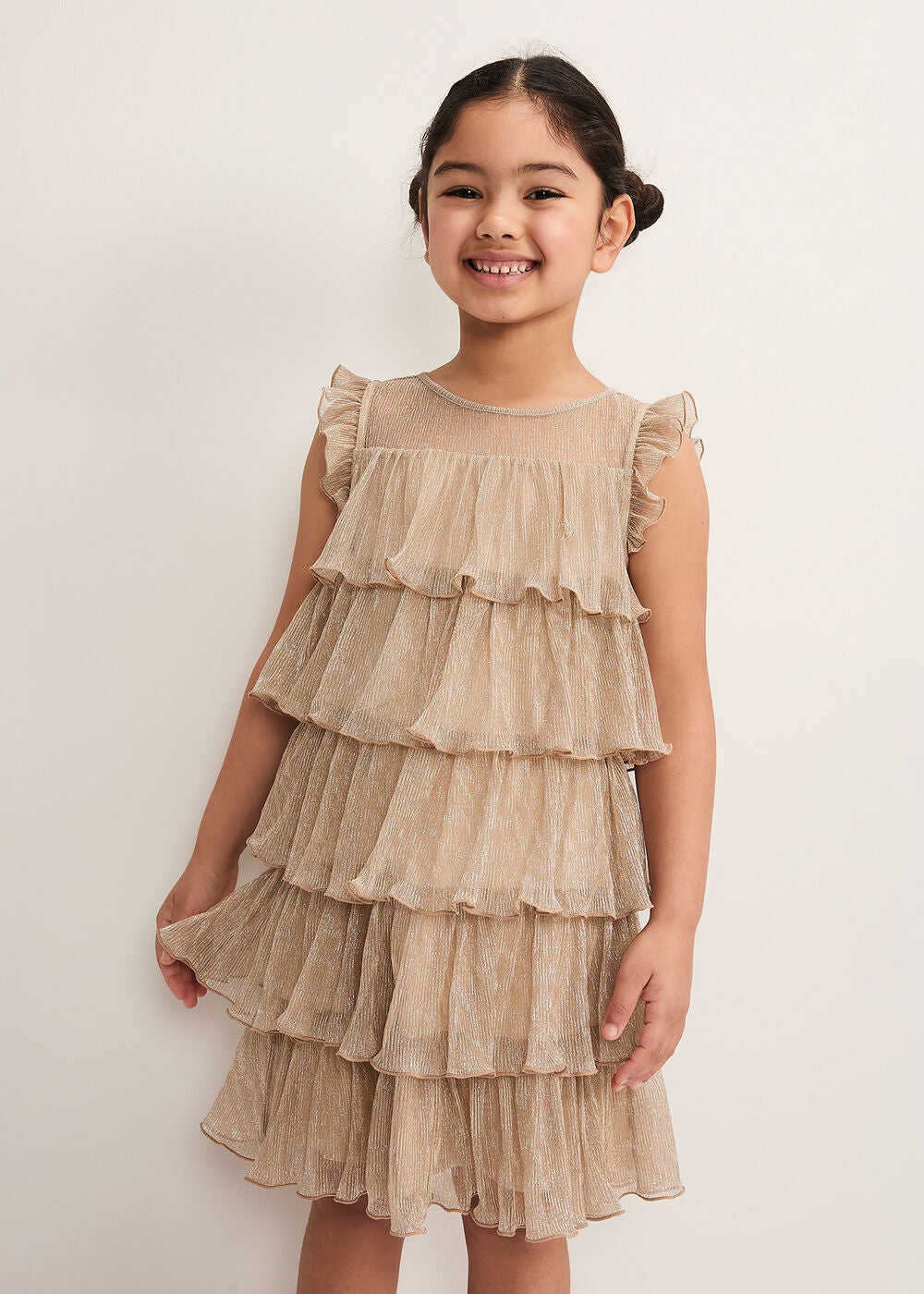 Destiny Plisse Dress - Gold