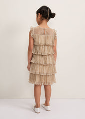 Destiny Plisse Dress - Gold