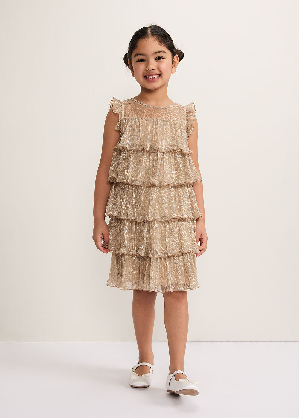 Destiny Plisse Dress - Gold