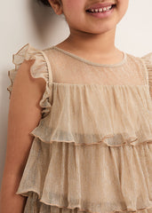 Destiny Plisse Dress - Gold