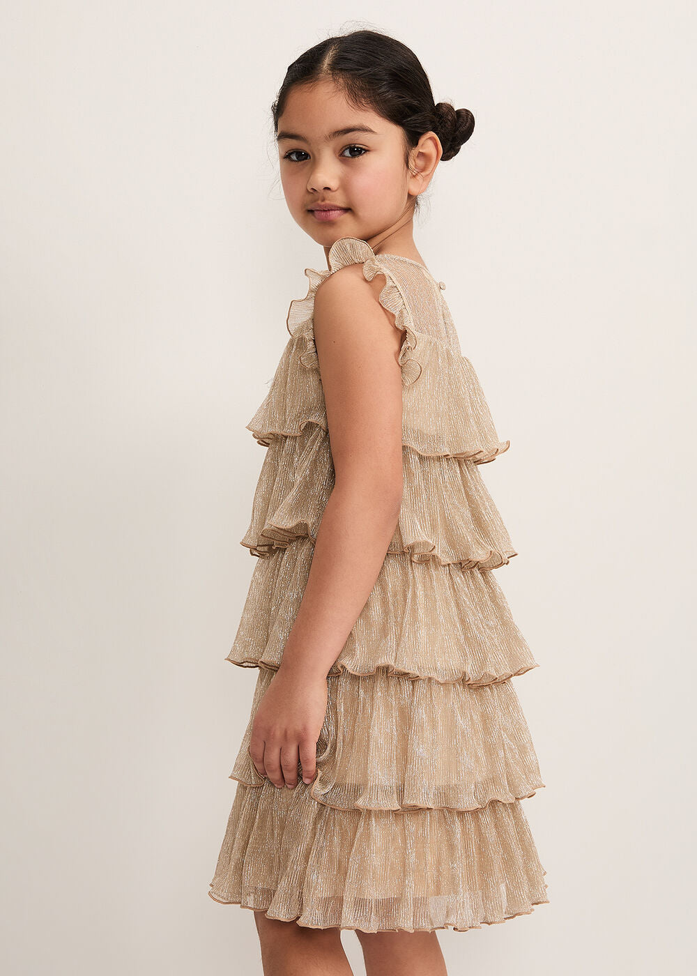 Destiny Plisse Dress - Gold