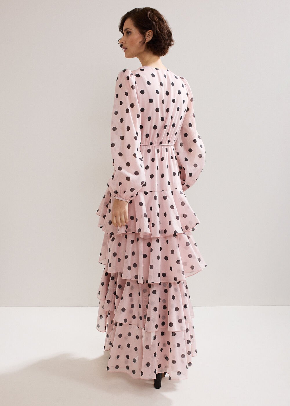 Spot Ruffle Dress - Pink