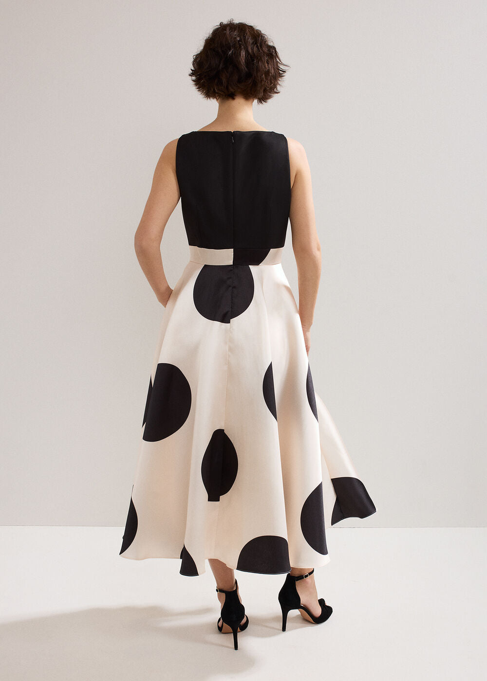 Delie Spot Dress - Black/Ivory