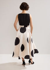 Delie Spot Dress - Black/Ivory