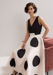 Delie Spot Dress - Black/Ivory