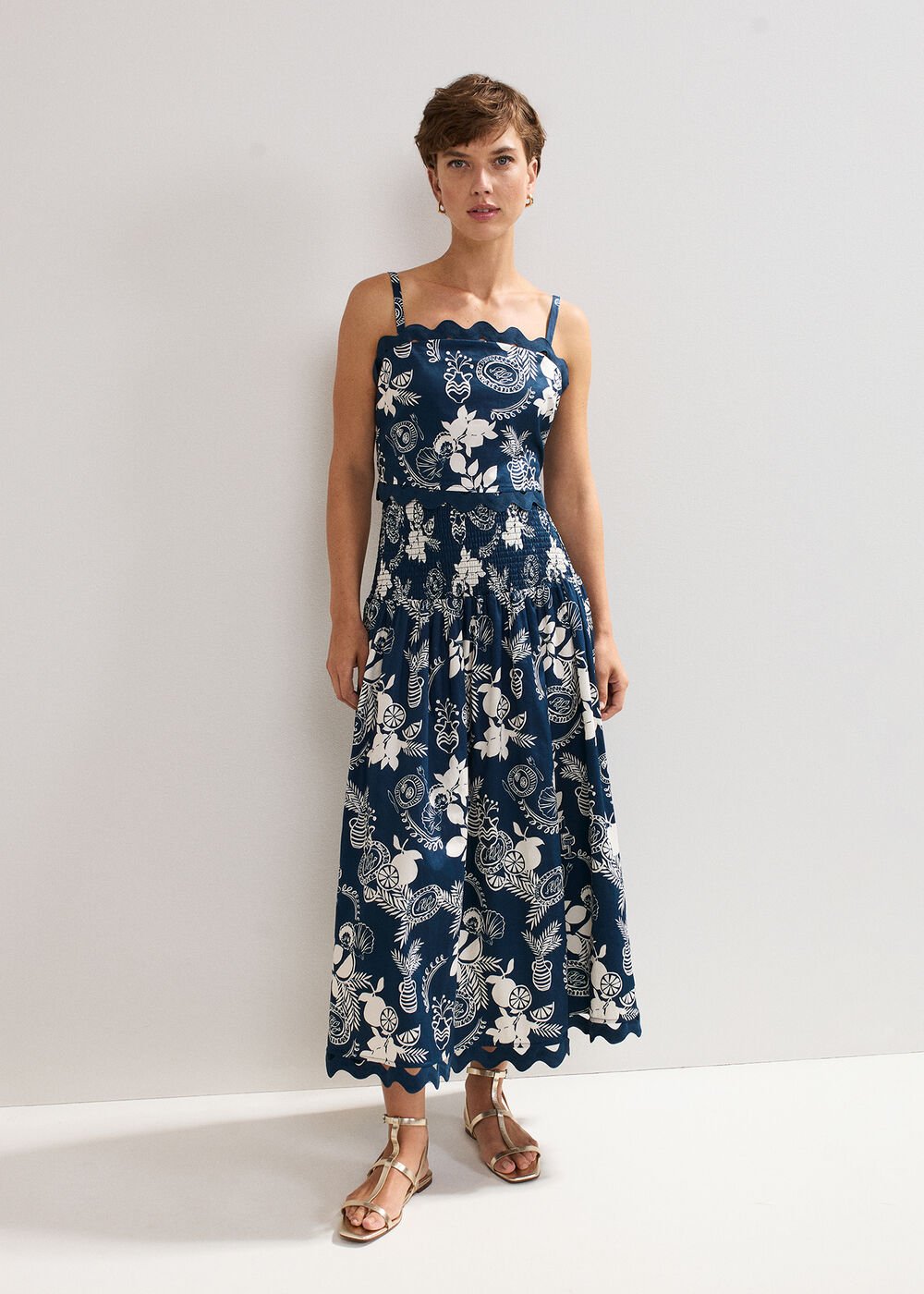 Evalina Print Skirt - Blue