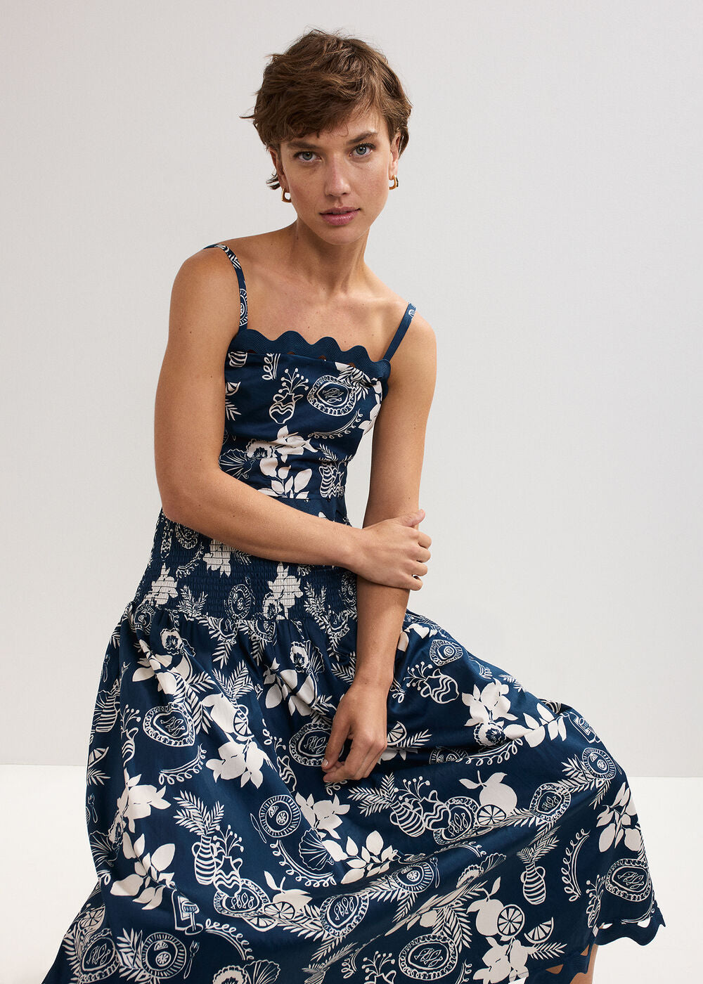 Evalina Print Skirt - Blue