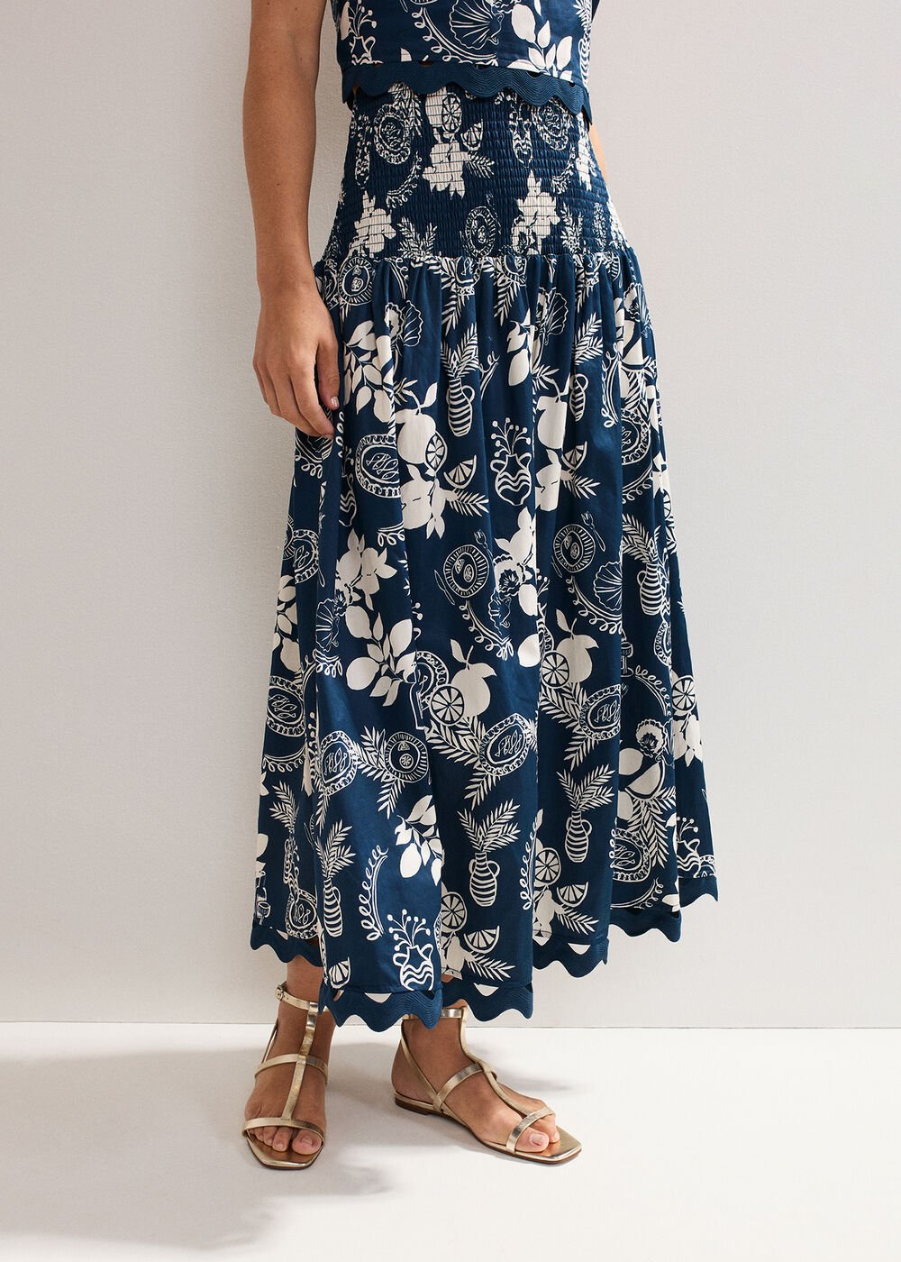 Evalina Print Skirt - Blue