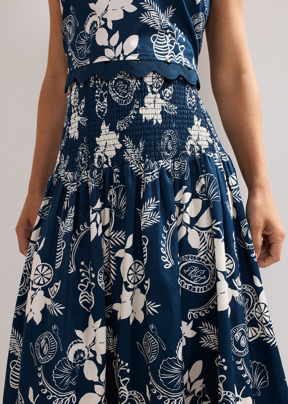 Evalina Print Skirt - Blue