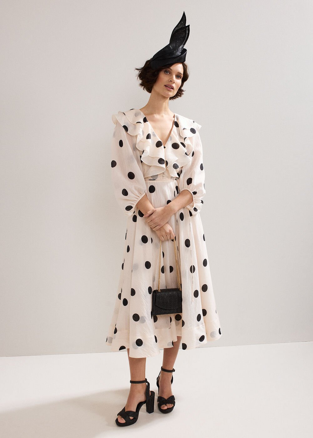 Jaqlyn Spot Dress - Cream
