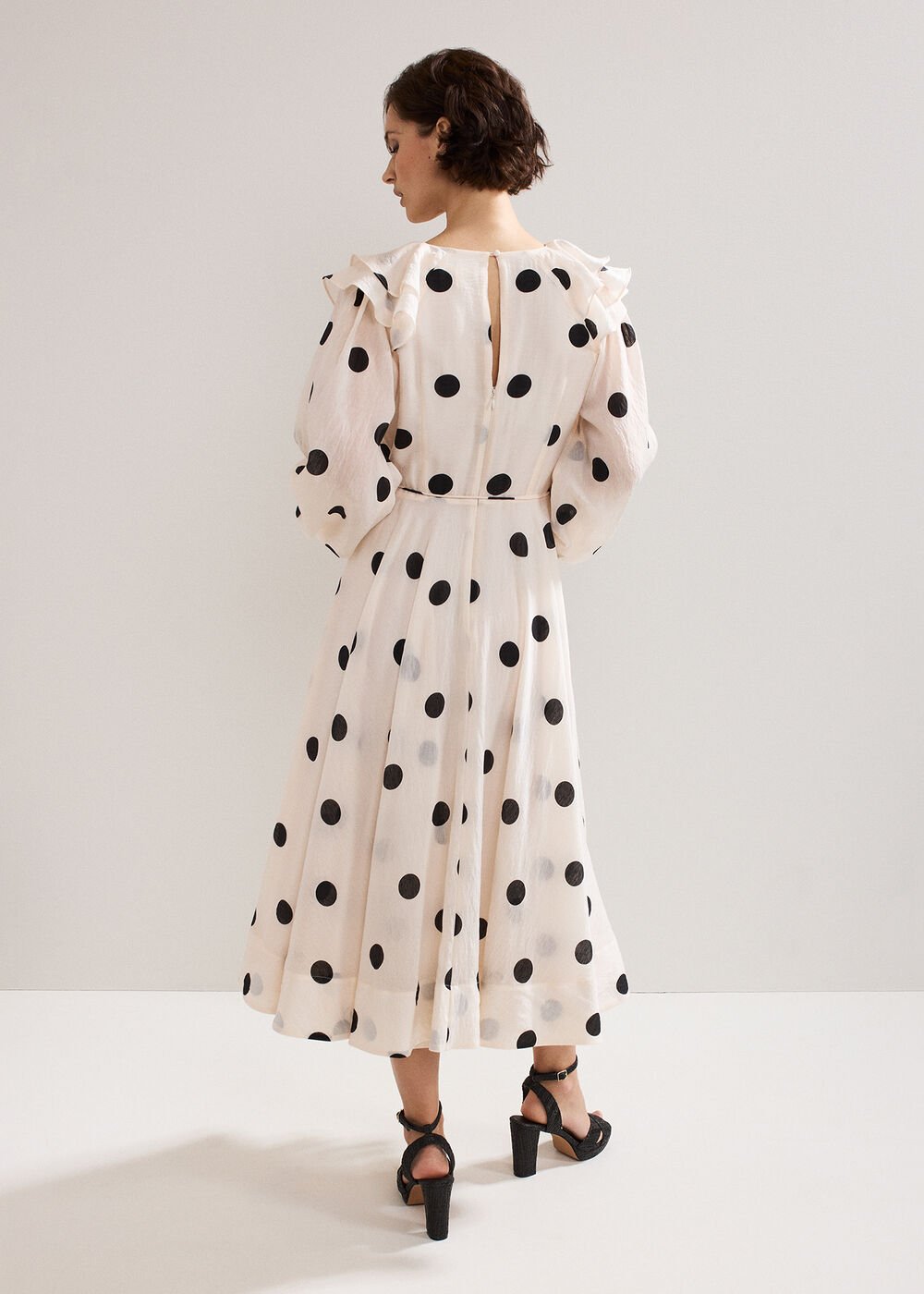 Jaqlyn Spot Dress - Cream