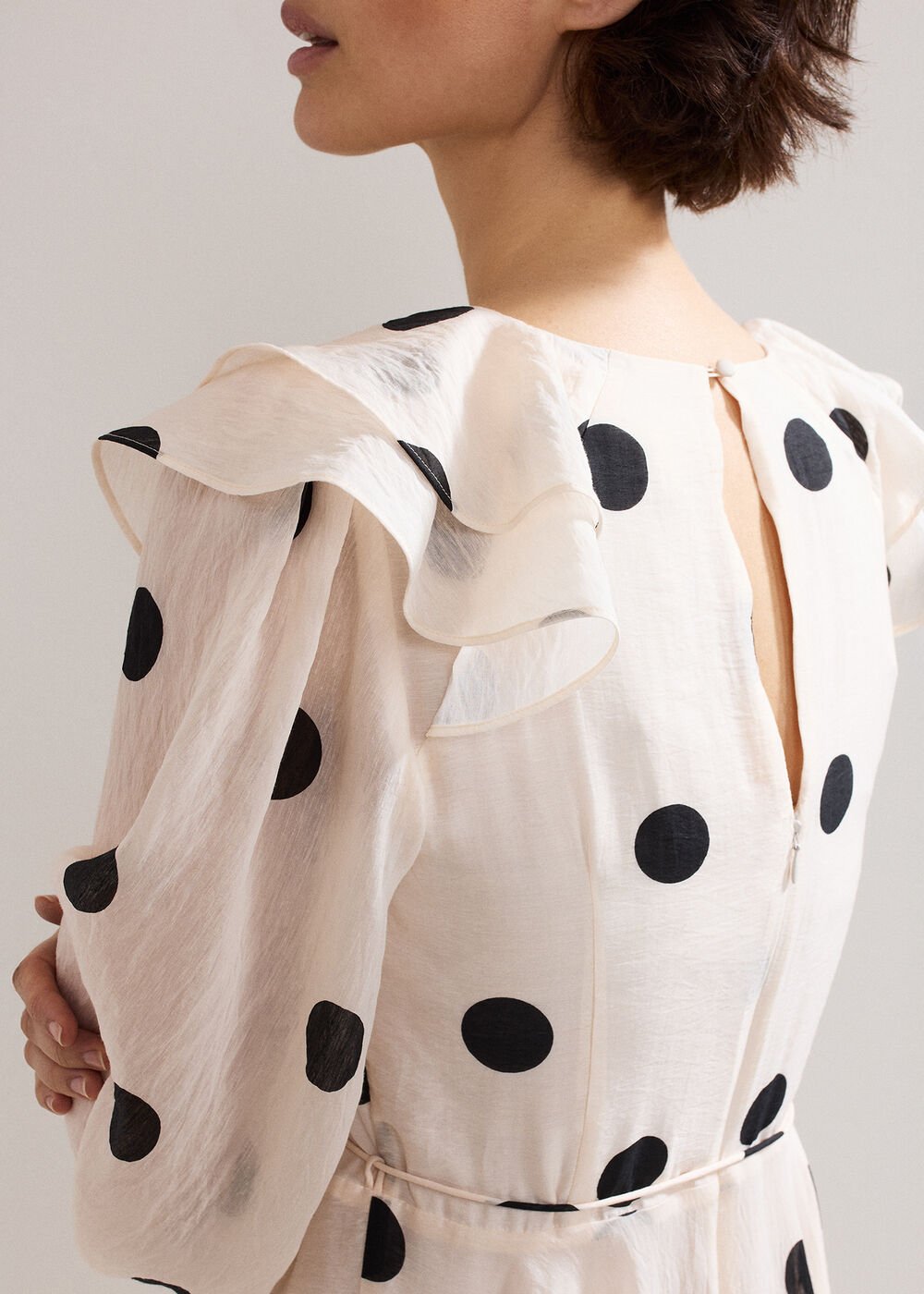 Jaqlyn Spot Dress - Cream