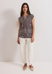 Livie Print Top - Brown