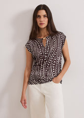 Livie Print Top - Brown