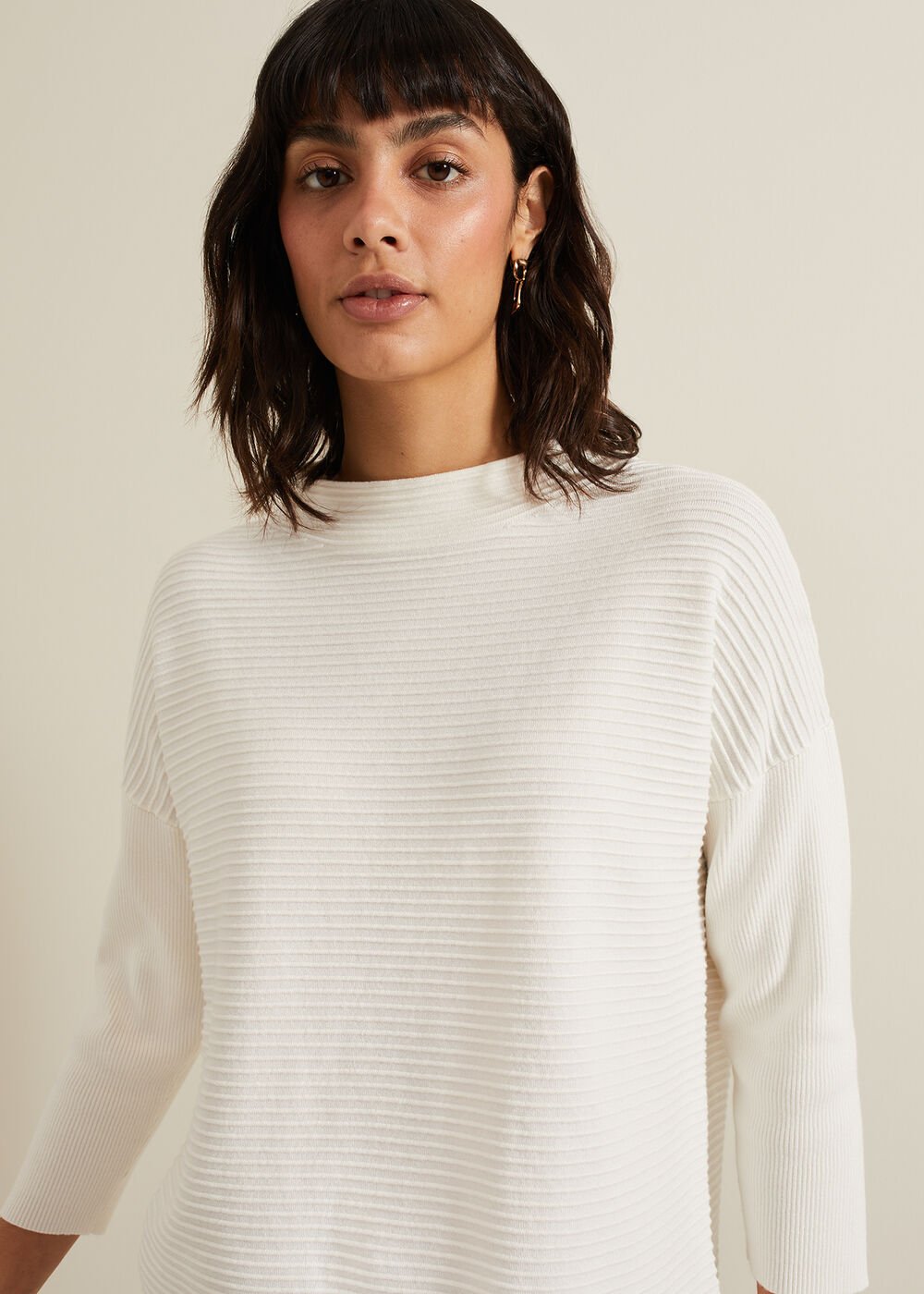 Elise Ripple Jumper - Ivory