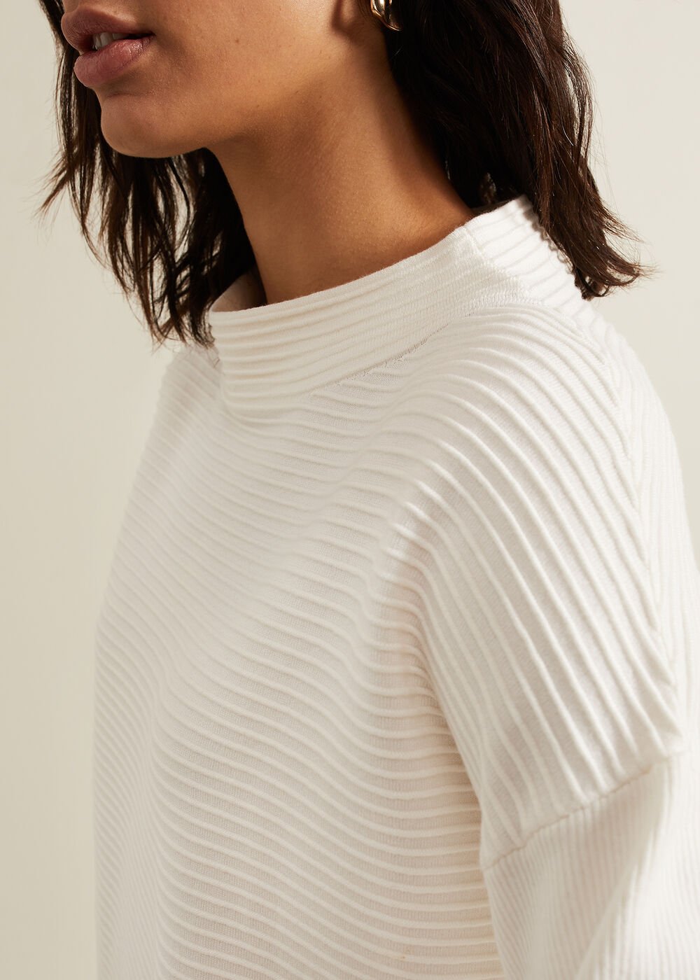 Elise Ripple Jumper - Ivory