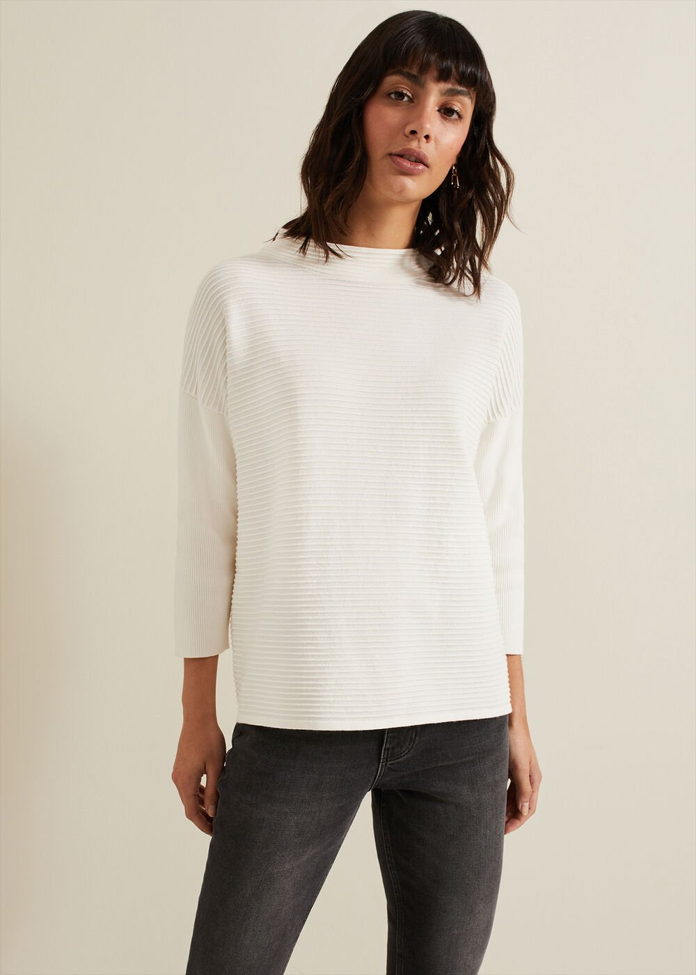 Elise Ripple Jumper - Ivory