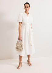 Carlotta Linen Dress - White