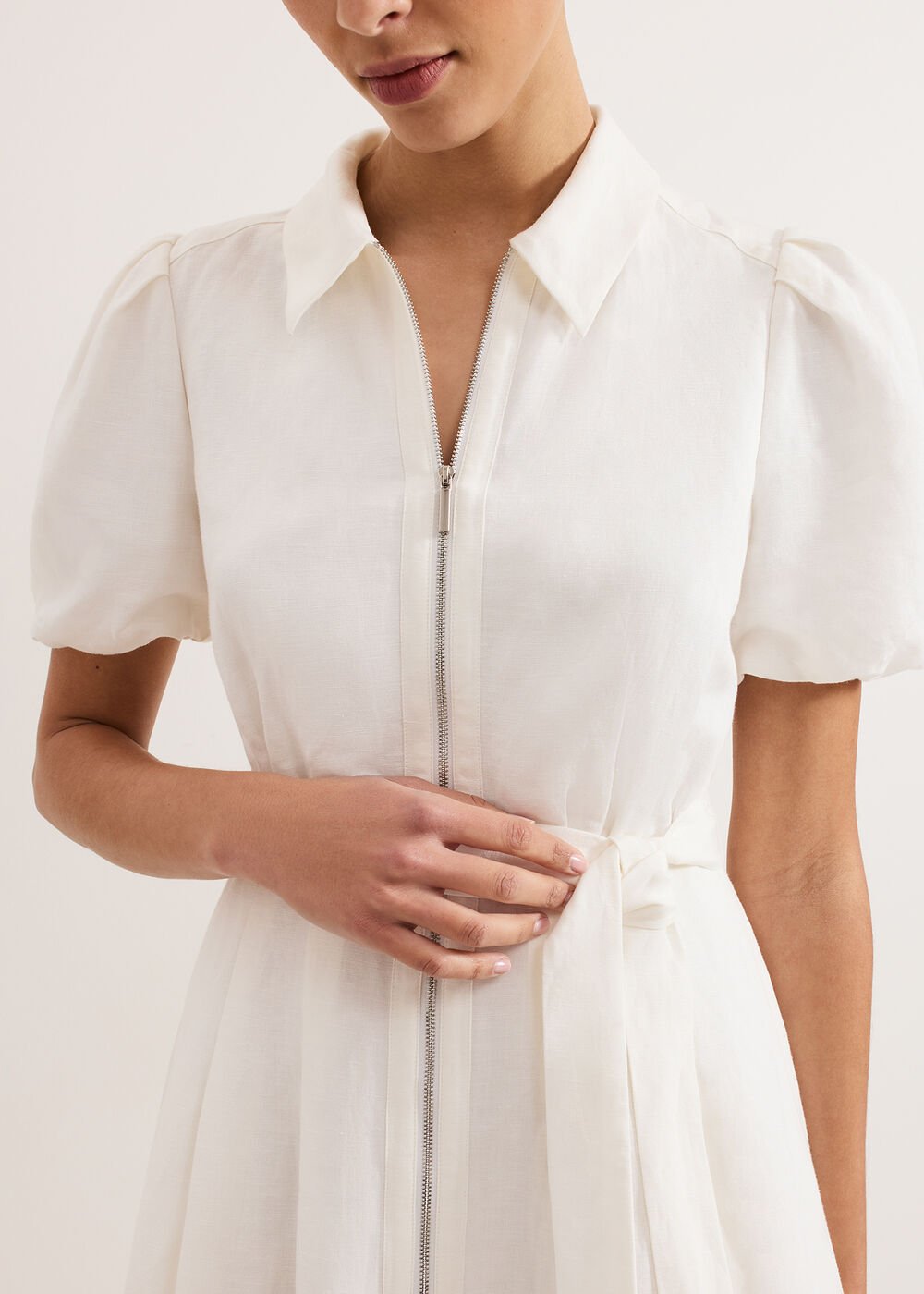 Carlotta Linen Dress - White