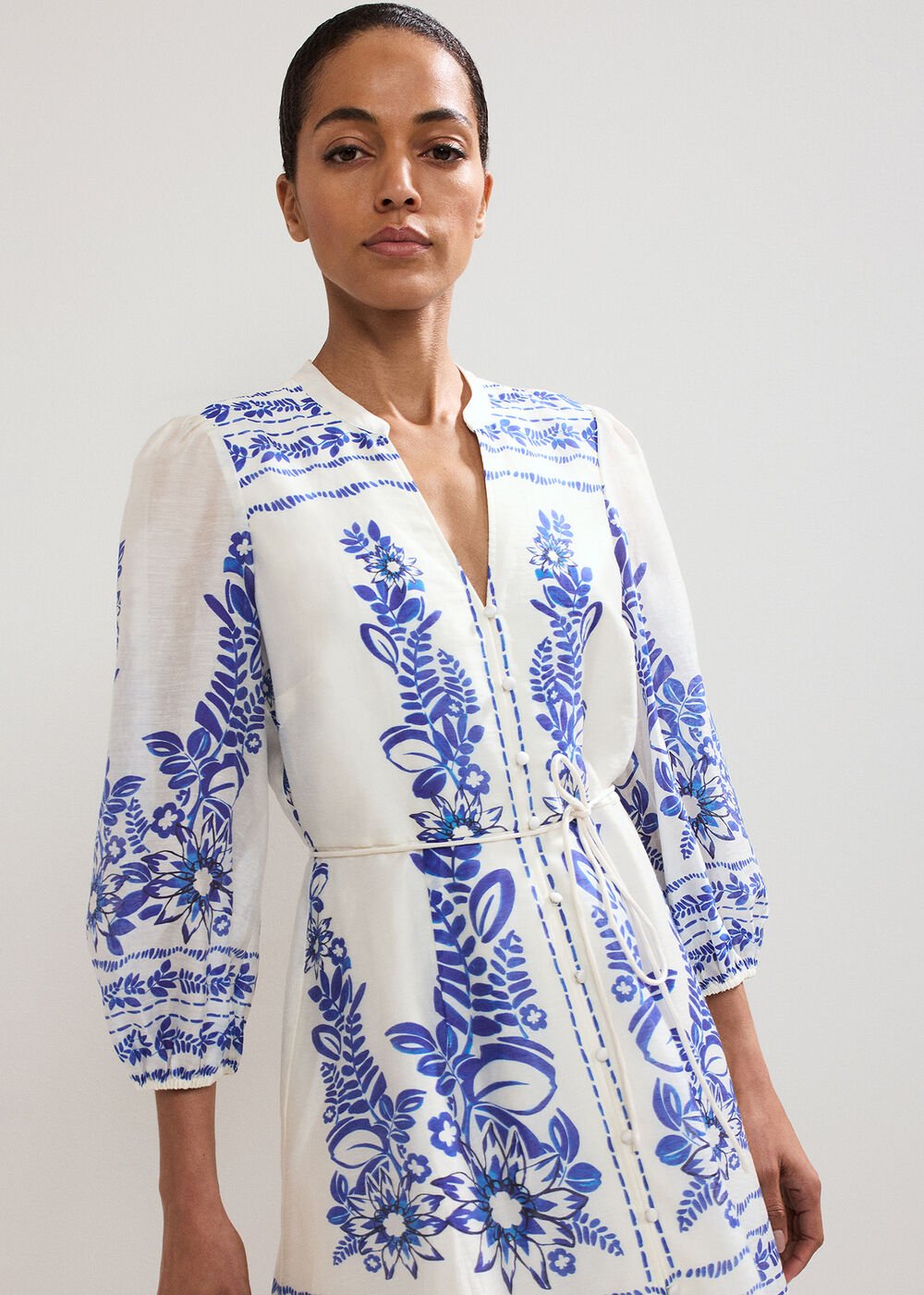 Pia Floral Dress - Ivory