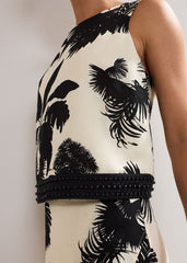 Vittoria Beaded Top - Black/Ivory