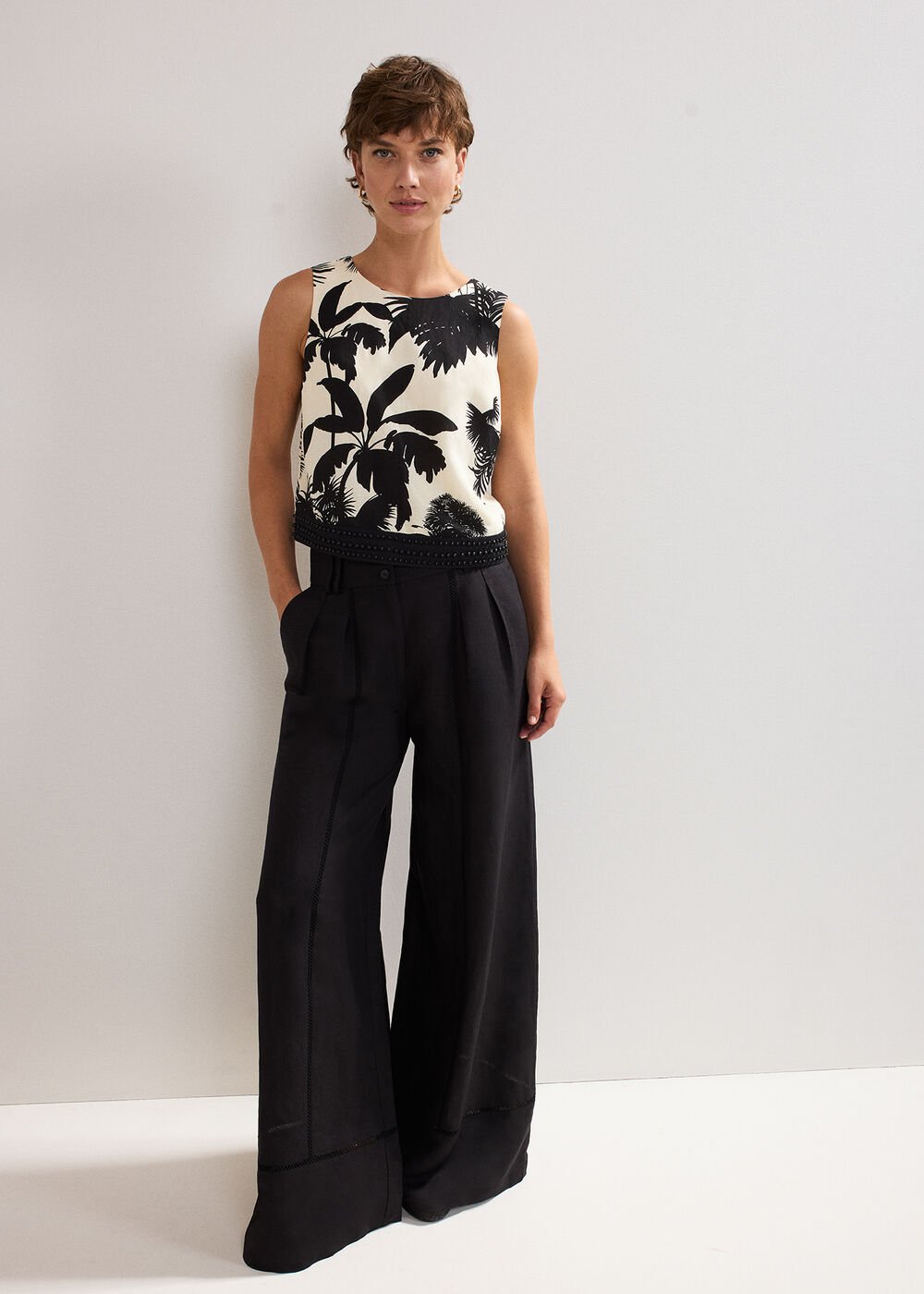 Vittoria Beaded Top - Black/Ivory