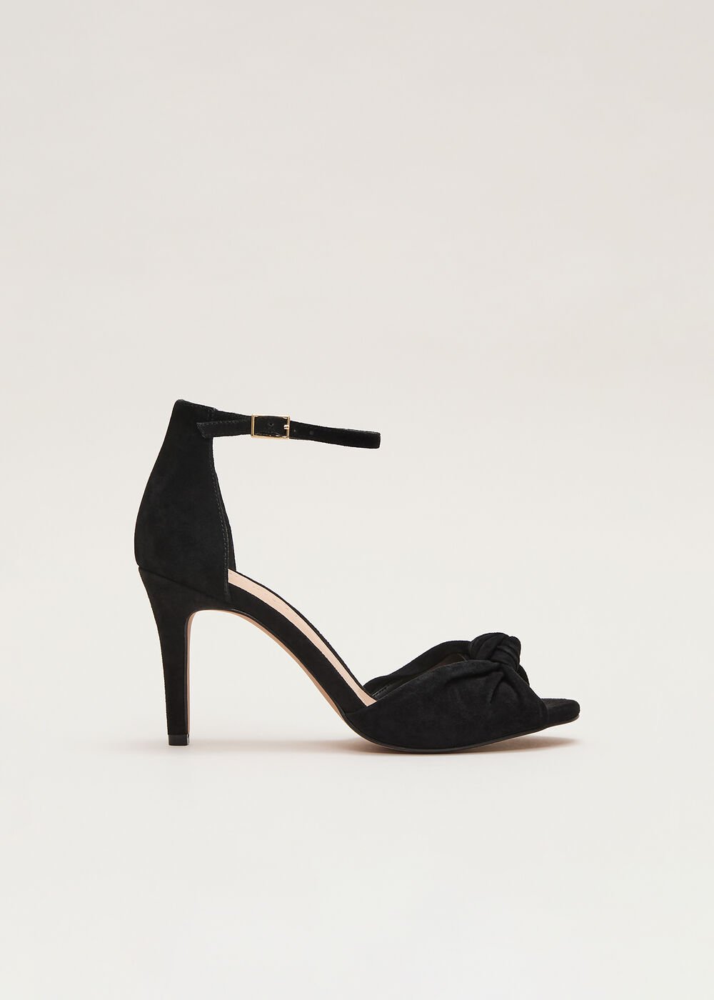 Suede Knotted Sandal - Black
