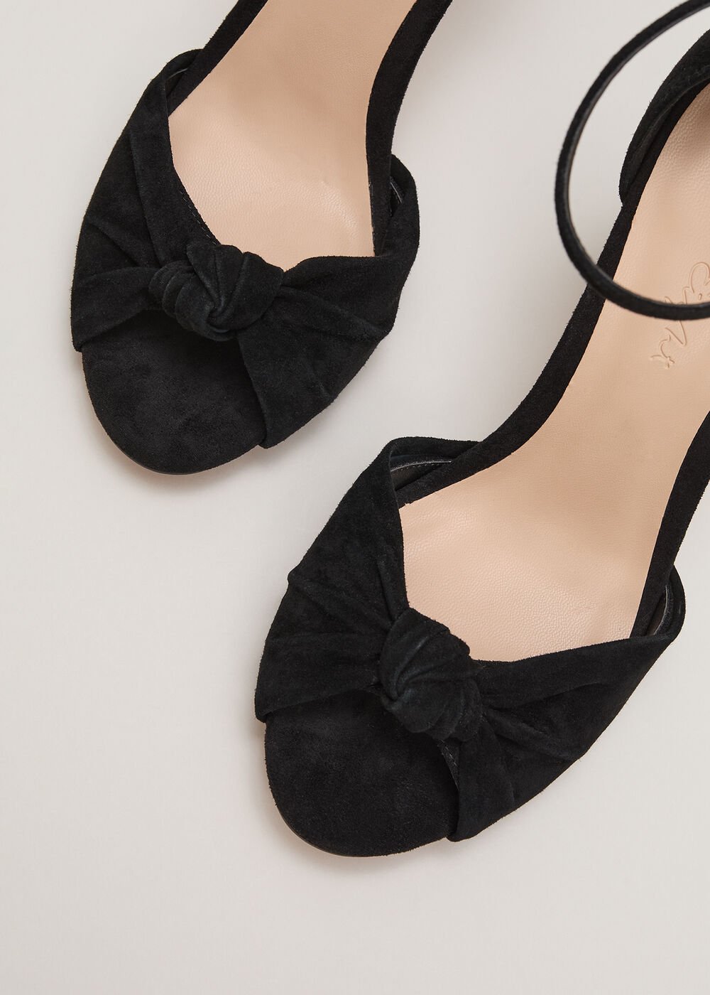 Suede Knotted Sandal - Black